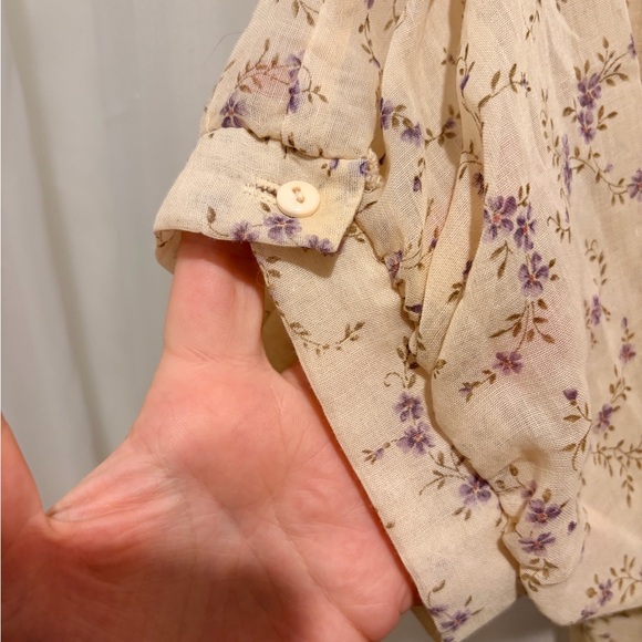 Gunne Sax by Jessica McClintock Cream Floral Midi Dress with lace detail size 10 - Picture 8 of 11